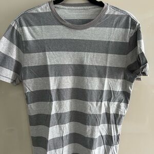 Banana Republic Gray and White Striped Tee